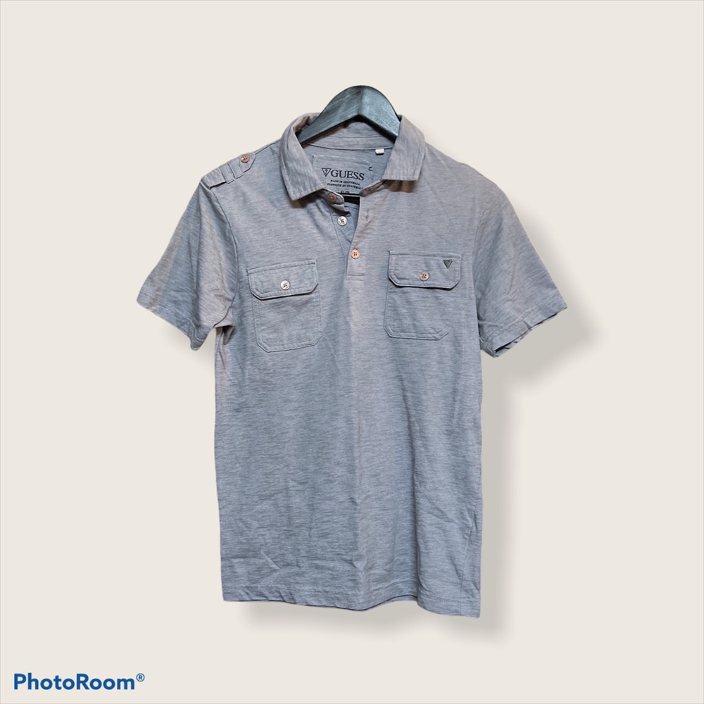 Guess Grey Polo Shirt Sz Small
